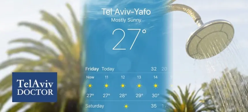 Heat Stroke Shower Cold Health Tips | Tel Aviv Doctor Summer Heat Health Tips | Tel Aviv Doctor